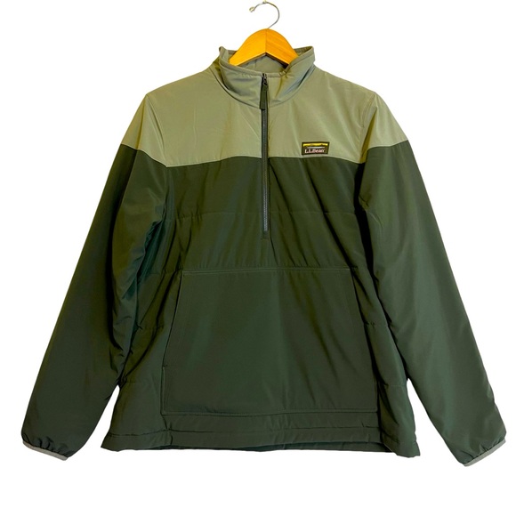 L.L. Bean Size Medium Insulated Primaloft 1/2 Zip Green Pullover - Picture 1 of 7